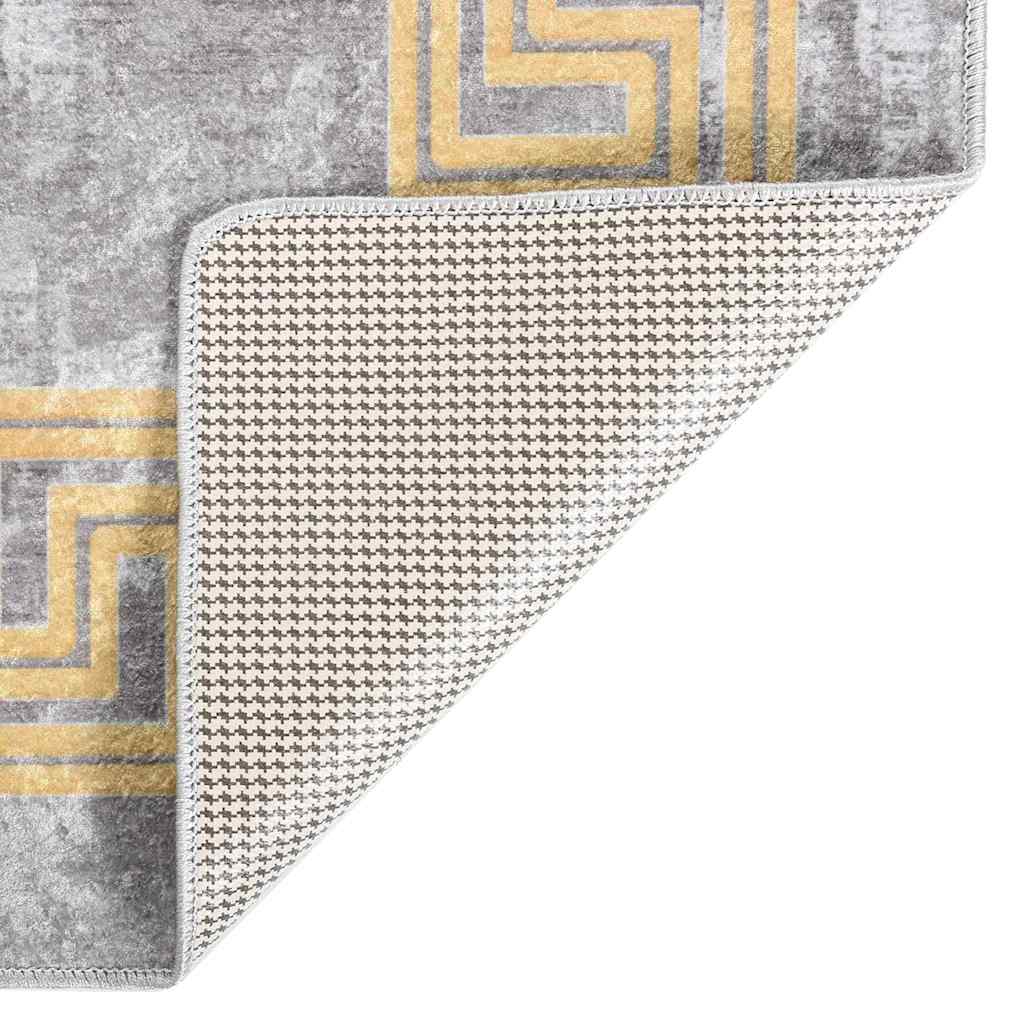 Teppich Waschbar 80x150 cm Grau