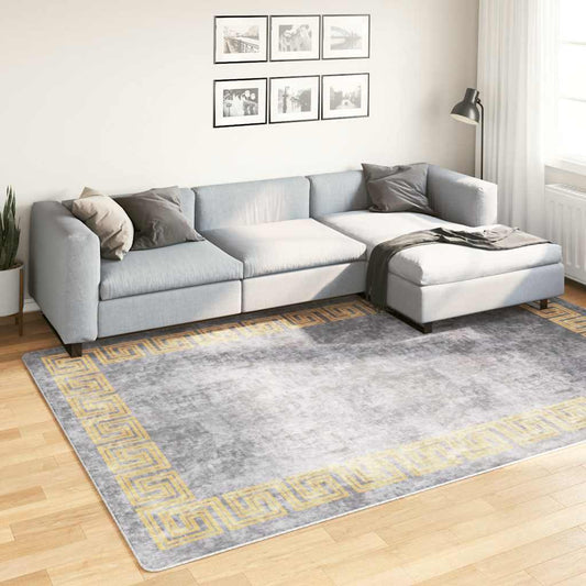Tapis gris lavable 190x300 cm antidérapant