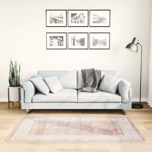 Teppich Waschbar 80x150 cm Beige Rutschfest