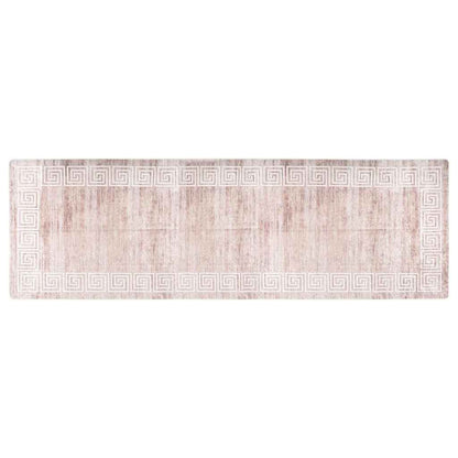 Teppich Waschbar 80x300 cm Beige