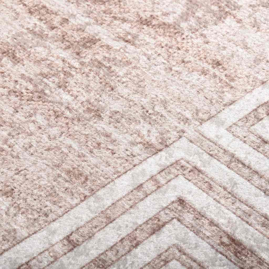 Tapis lavable 80x300 cm beige antidérapant