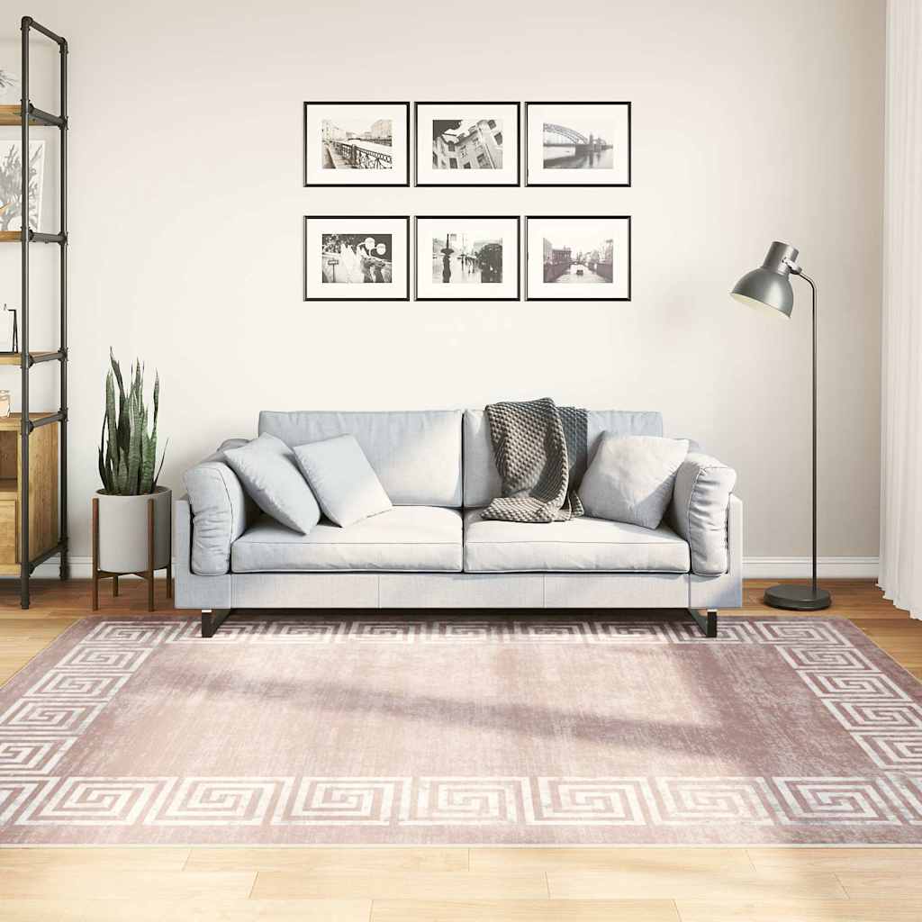 Teppich Waschbar Beige 160x230 cm Rutschfest
