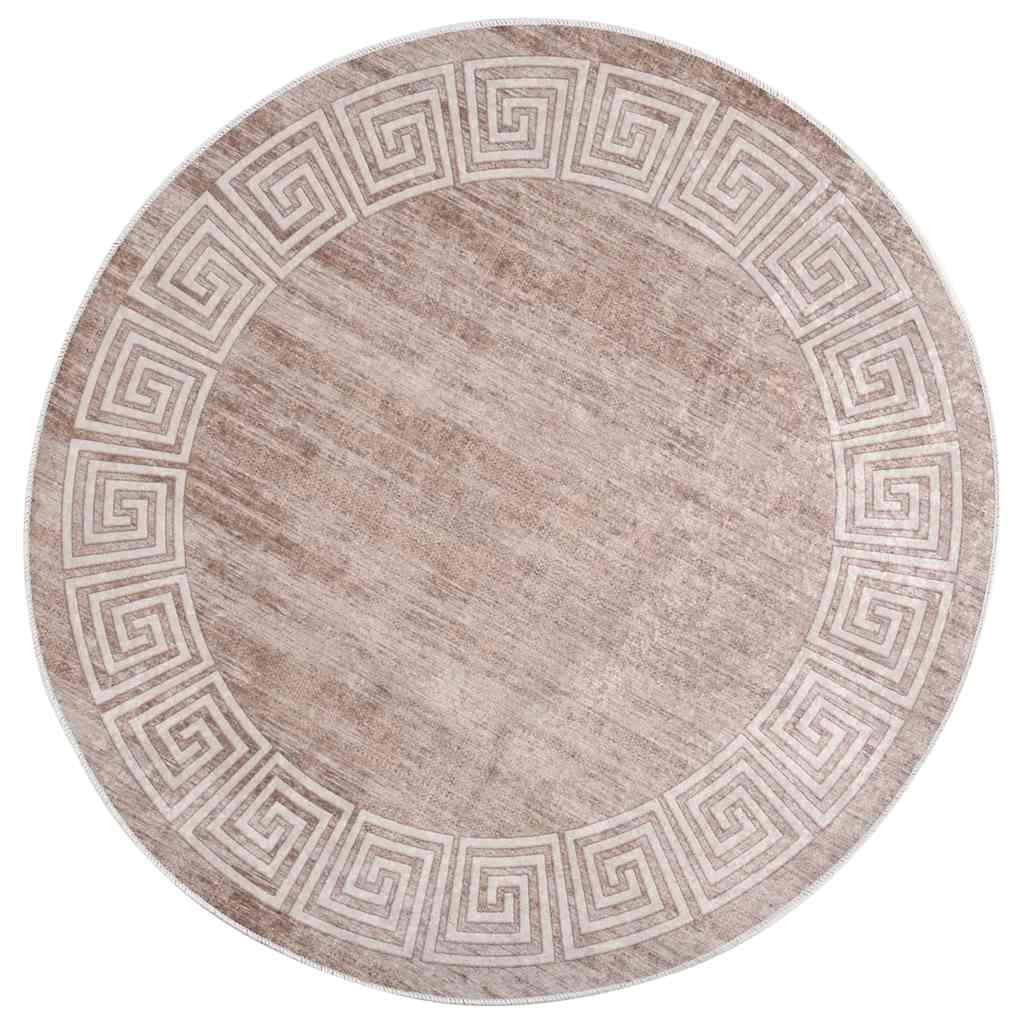 Washable carpet 120 cm beige non-slip