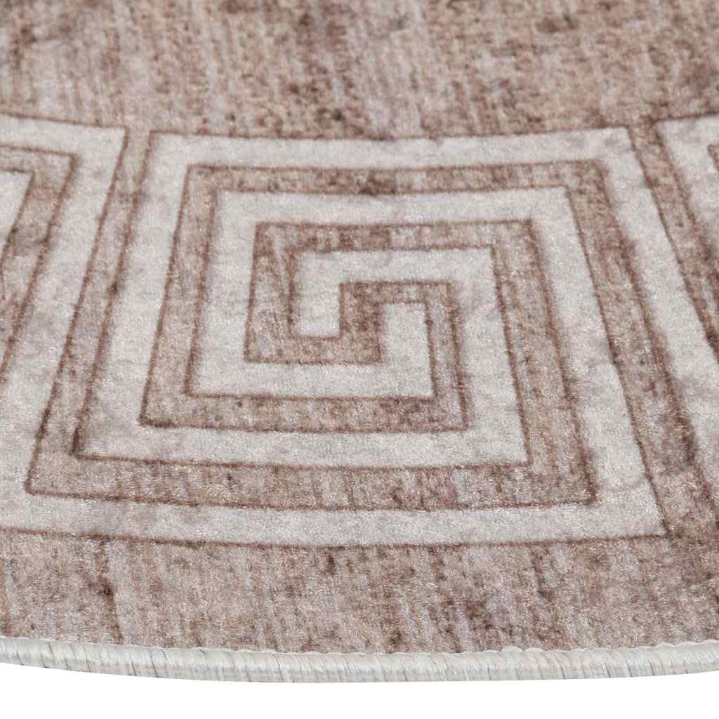 Washable carpet 120 cm beige non-slip