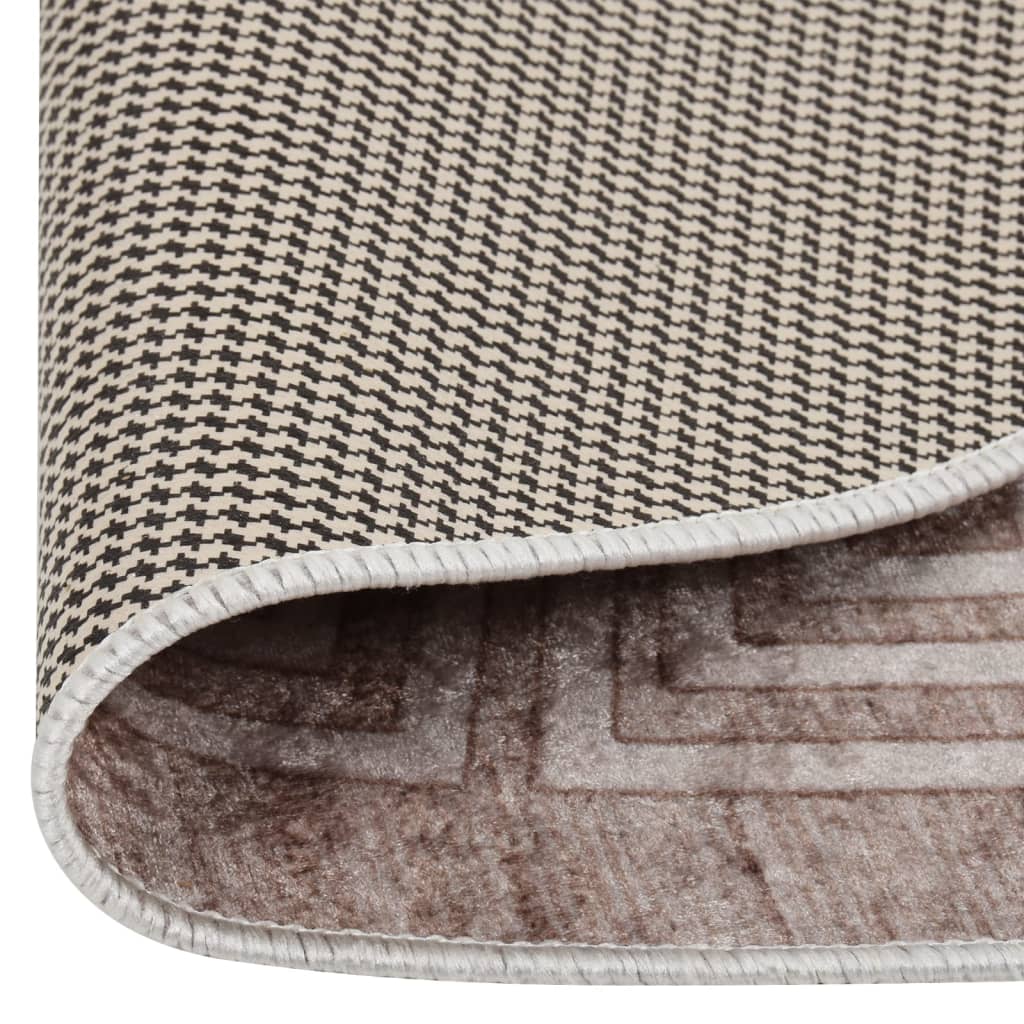 Washable carpet 120 cm beige non-slip