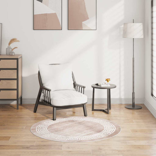 Tapis lavable 120 cm beige antidérapant