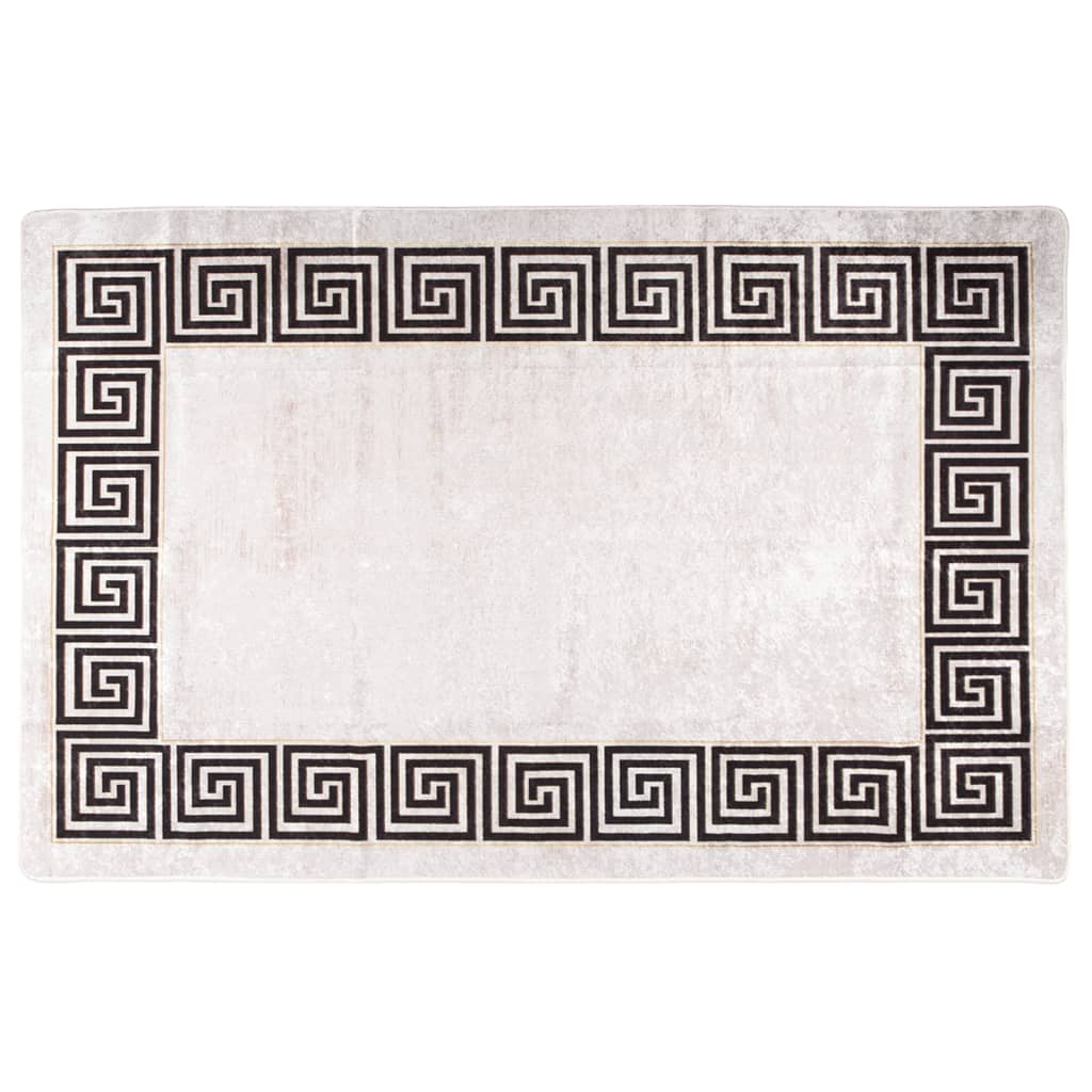 Tapis lavable 80x150 cm beige clair antidérapant