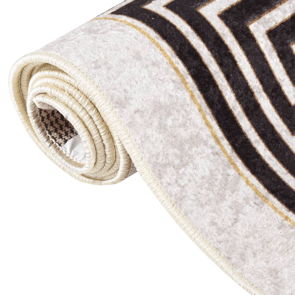 Tapis lavable 80x150 cm beige clair antidérapant