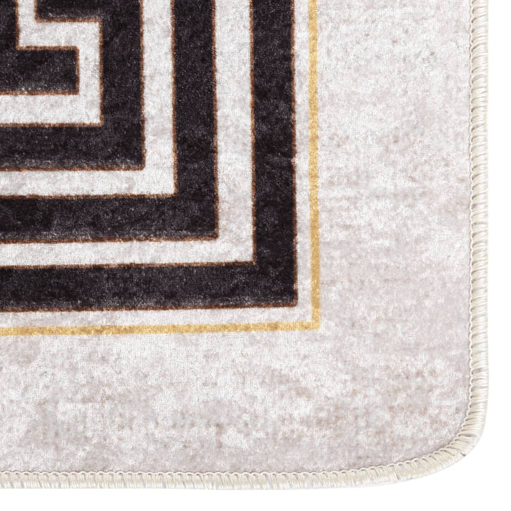 Tapis lavable 80x150 cm beige clair antidérapant