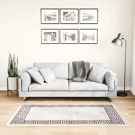 Tapis lavable 80x150 cm beige clair antidérapant