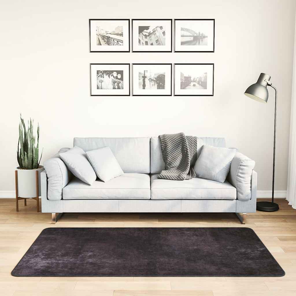 Tapis lavable 80x150 cm anthracite antidérapant