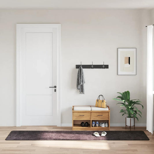 Tapis lavable 80x300 cm anthracite antidérapant