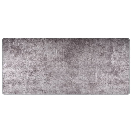 Tapis lavable 80x300 cm gris antidérapant