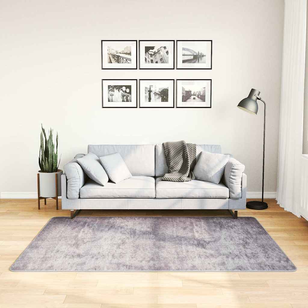 Tapis lavable gris 120x180 cm antidérapant