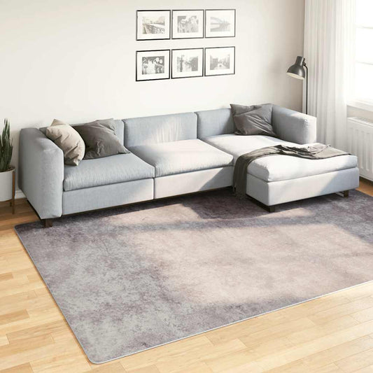 Teppich Waschbar Grau 190x300 cm Rutschfest