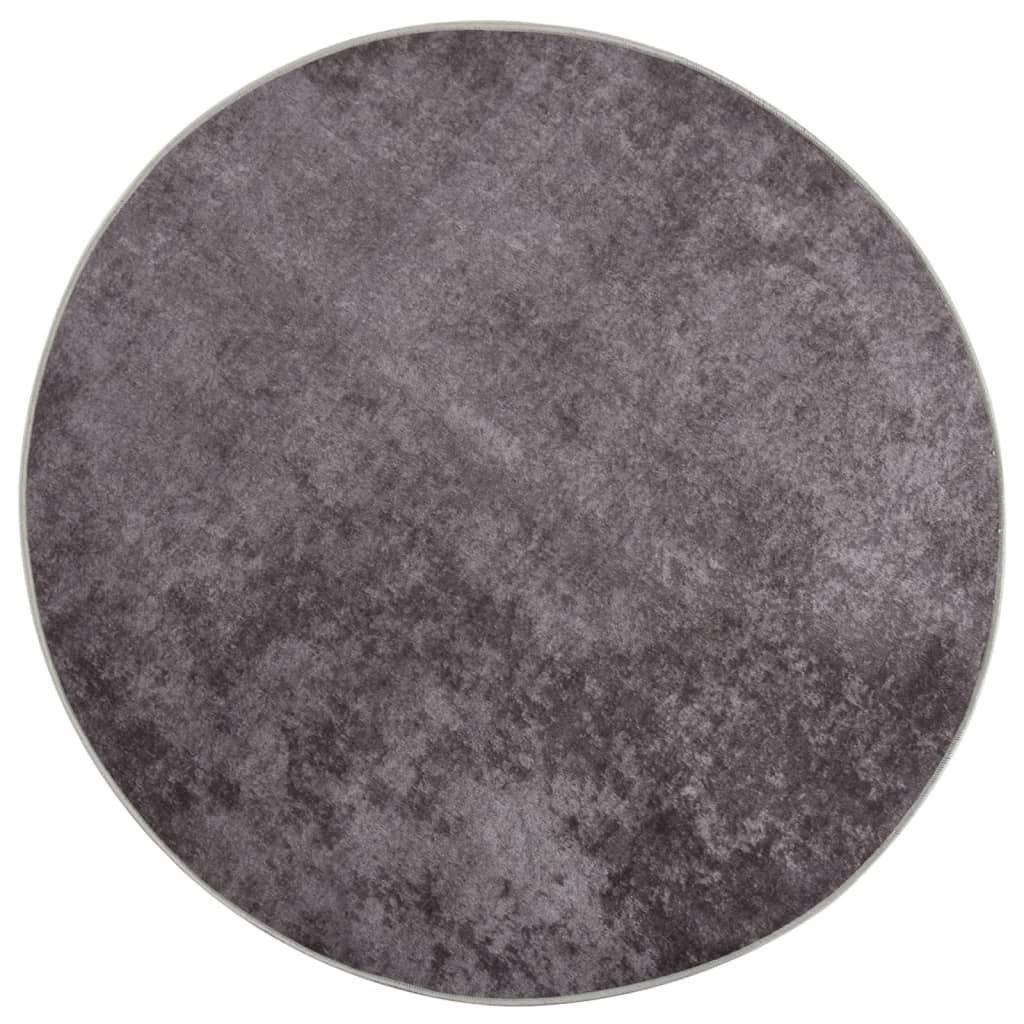 Carpet Washable Grey φ120 cm Non-Slip