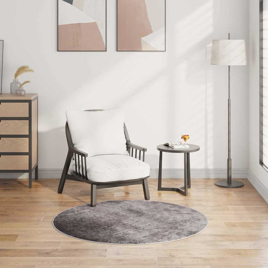 Tapis lavable gris φ120 cm antidérapant