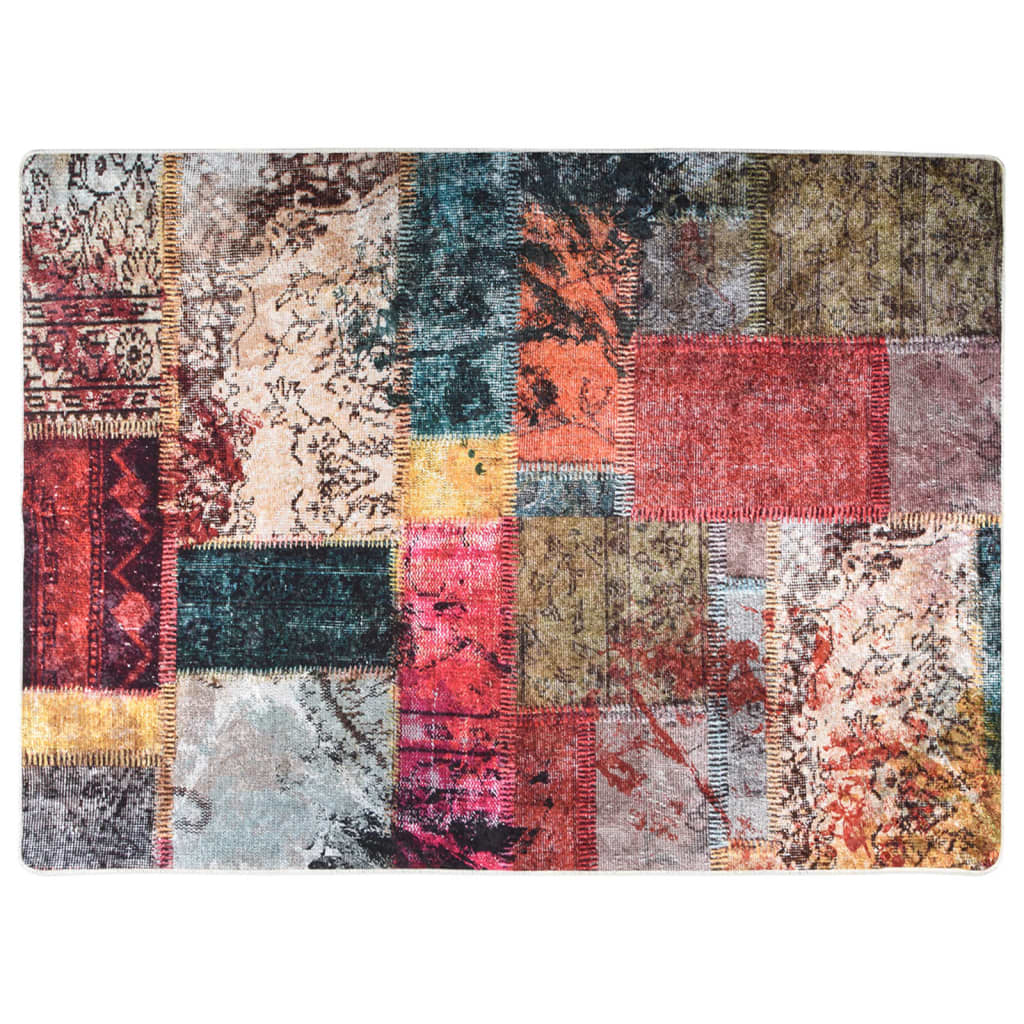 Teppich Waschbar Patchwork 120x180 cm Mehrfarbig Rutschfest