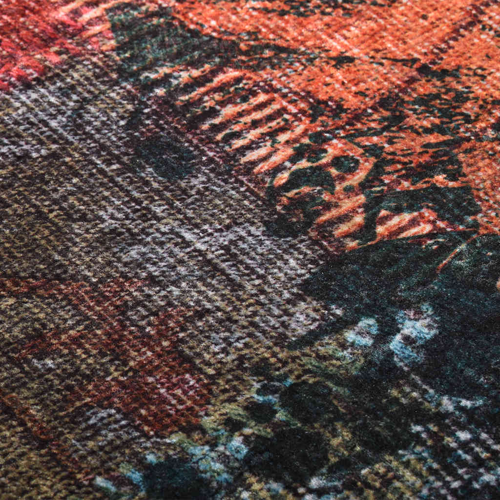Tapis lavable patchwork multicolore 160x230 cm antidérapant