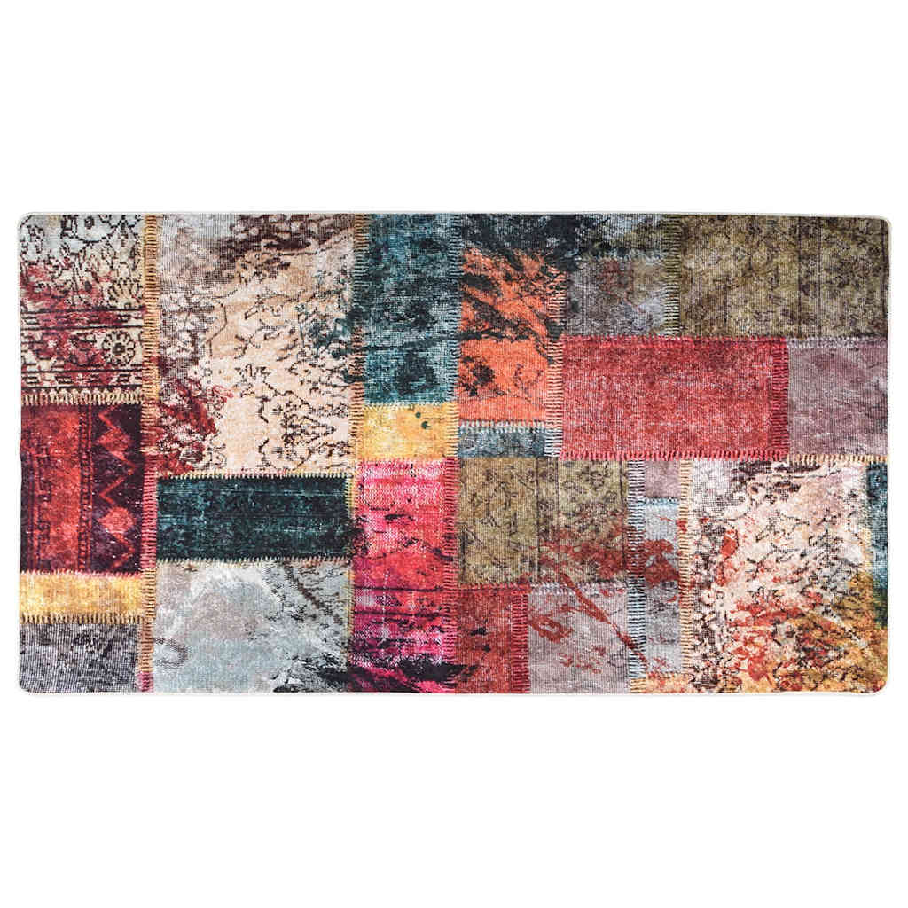 Tapis lavable patchwork multicolore 190x300 cm antidérapant