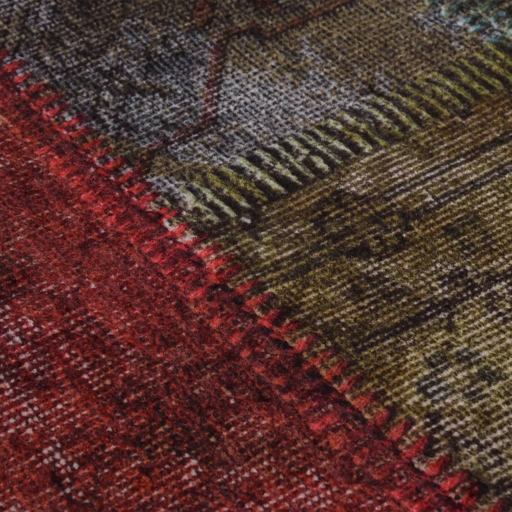 Tapis Lavable Patchwork Multicolore φ120 cm Antidérapant