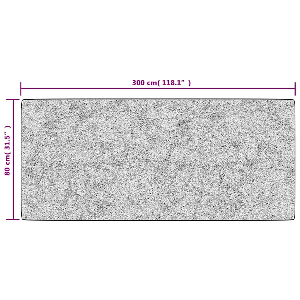 Teppich Waschbar 80x300 cm Weiß und Schwarz