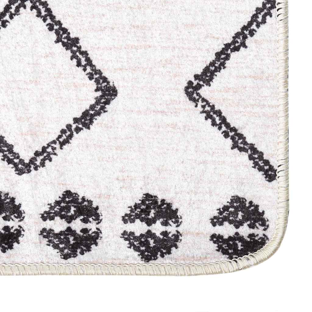 Tapis lavable noir et blanc 120x180 cm antidérapant