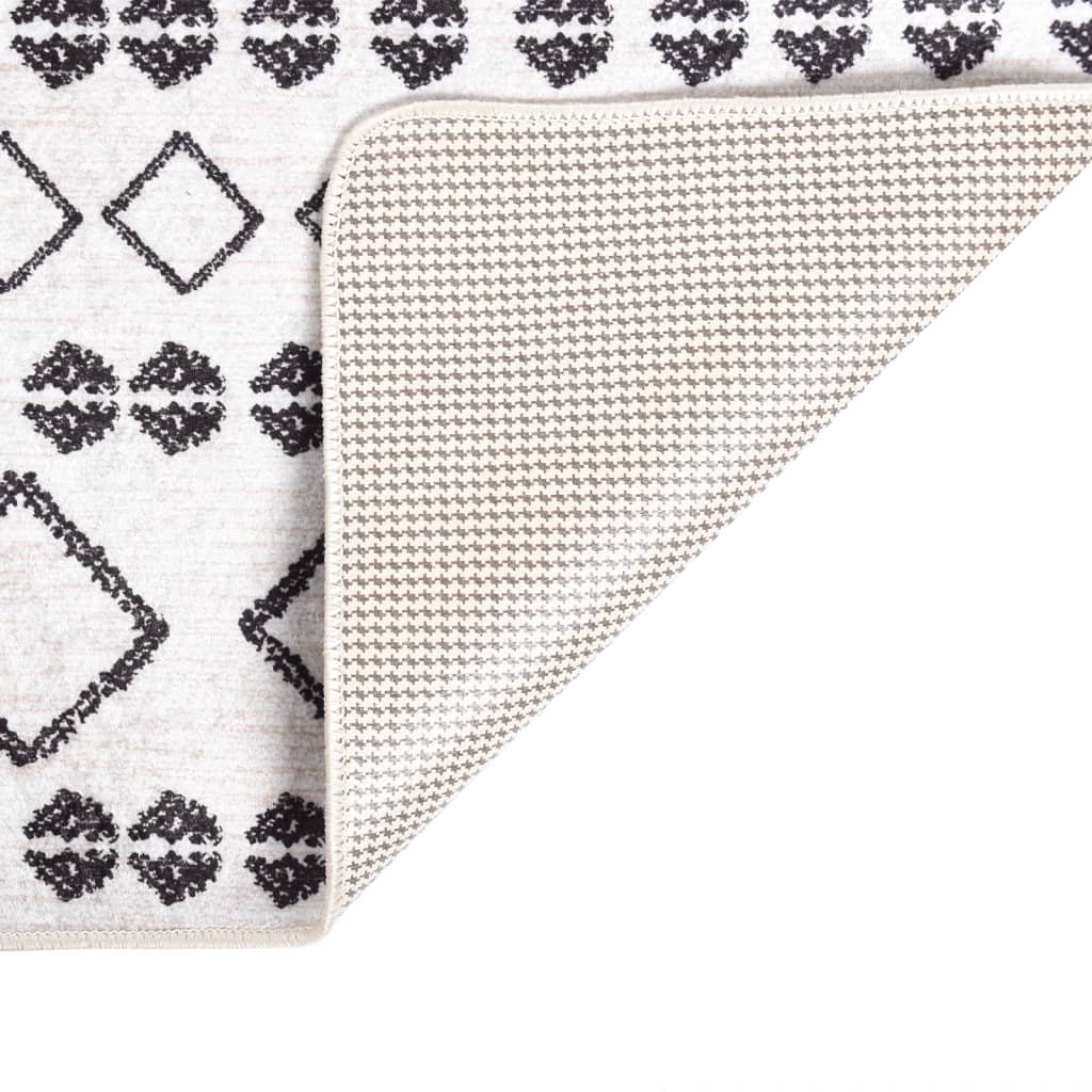 Tapis lavable noir et blanc 120x180 cm antidérapant