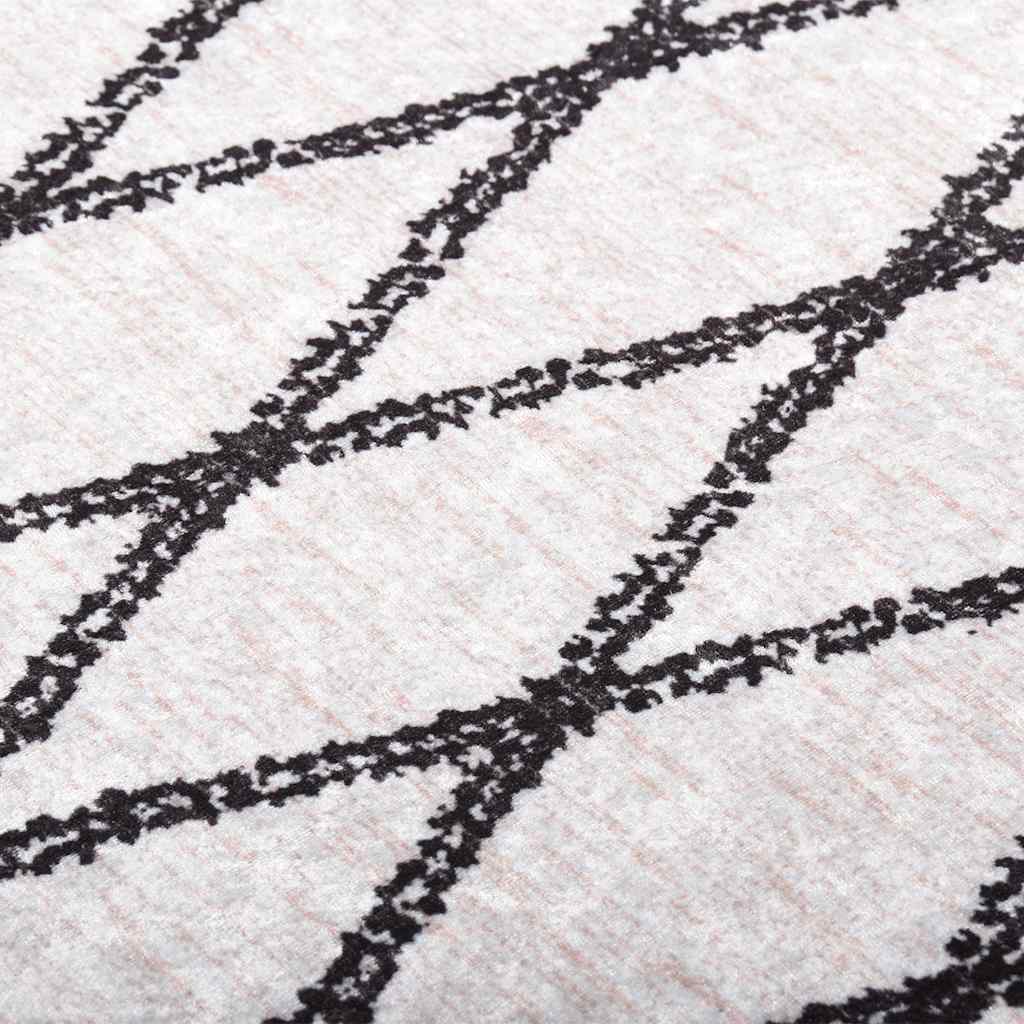 Tapis lavable noir et blanc 120x180 cm antidérapant