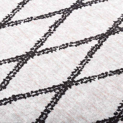 Teppich Waschbar Schwarz und Weiß 190x300 cm