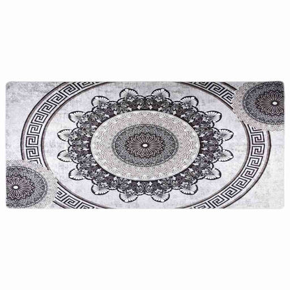 Teppich Waschbar 80x300 cm Schwarz und Grau