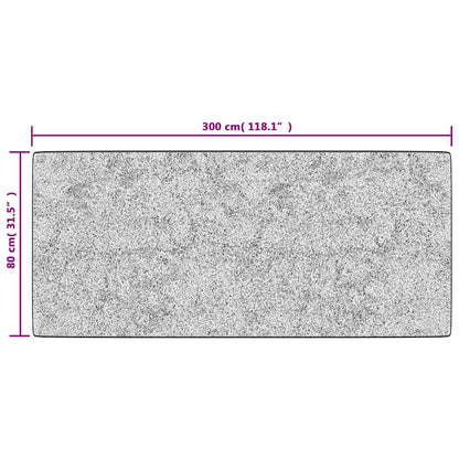 Teppich Waschbar 80x300 cm Schwarz und Grau