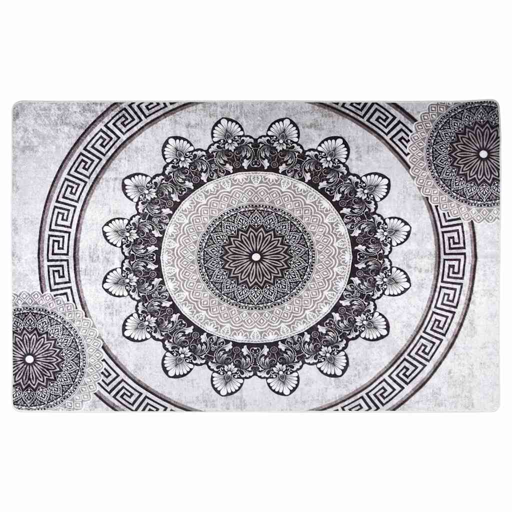 Teppich Waschbar 160x230 cm Schwarz und Grau