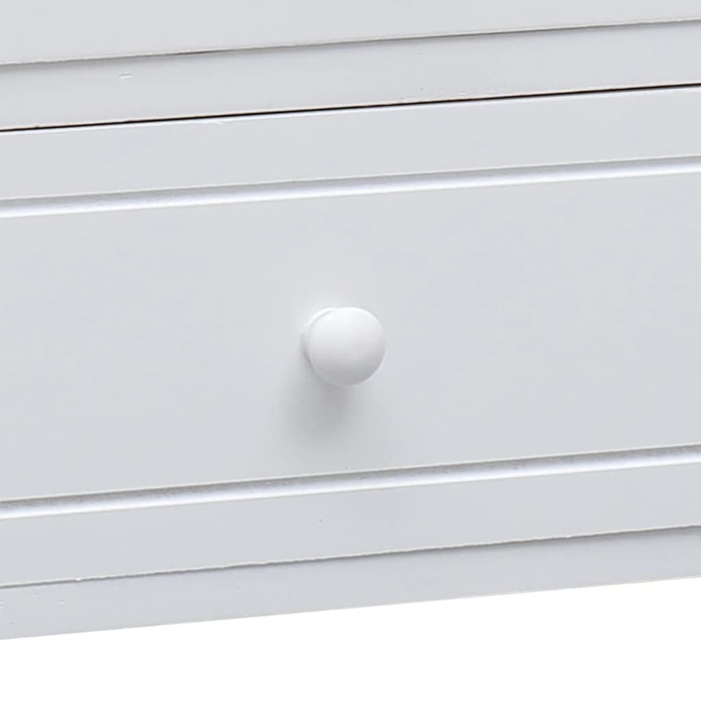 Meuble TV blanc 108x30x40 cm en bois de paulownia massif