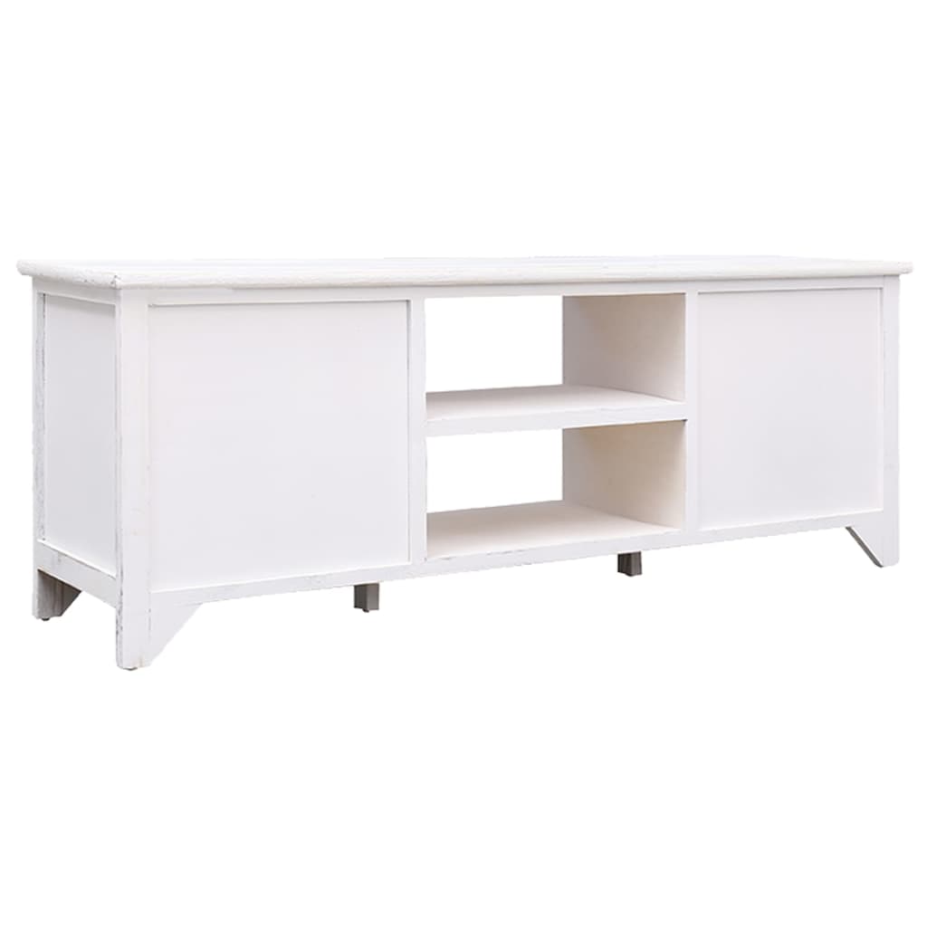 TV-Schrank Antik-Weiß 108x30x40 cm Massivholz Paulownia