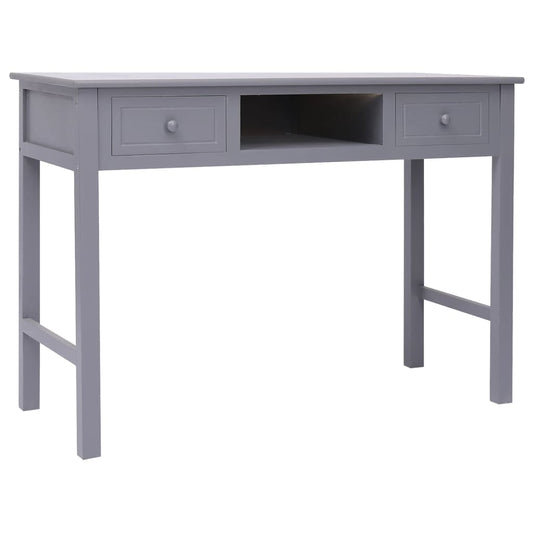 Bureau Gris 108x45x76 cm Bois de paulownia massif