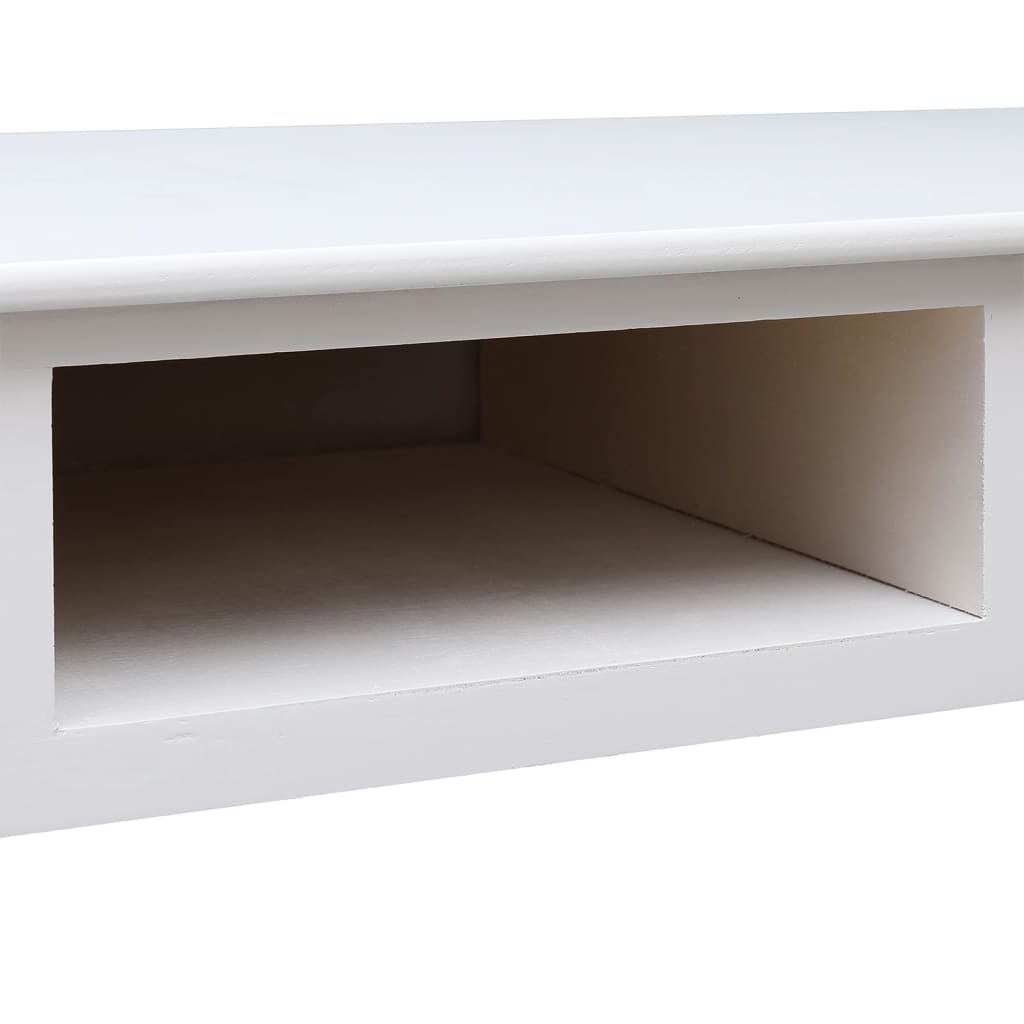 Schreibtisch Weiß 108x45x76 cm Massivholz Paulownia