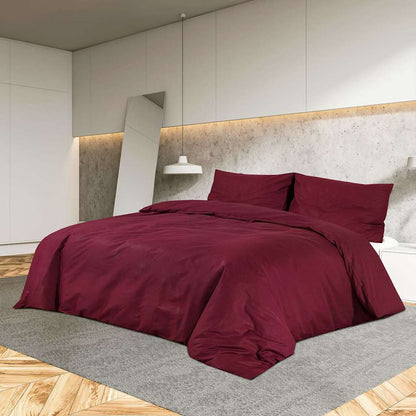 Bettwäsche-Set Bordeauxrot 155x220 cm Leichte Mikrofaser