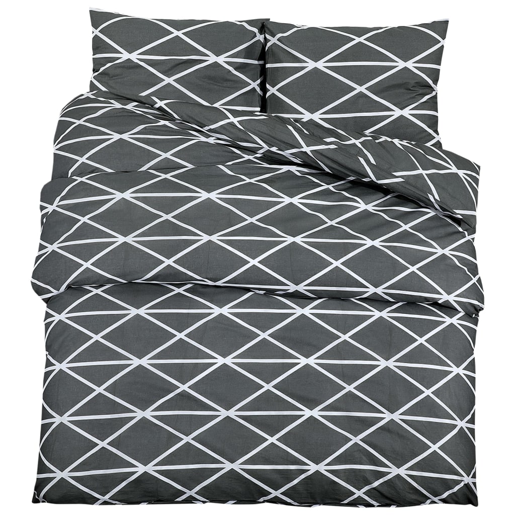 Bettwäsche-Set Grau 200x220 cm Baumwolle