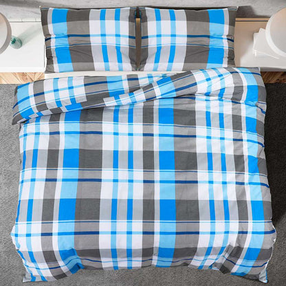 Bettwäsche-Set Blau und Grau 260x240 cm Baumwolle