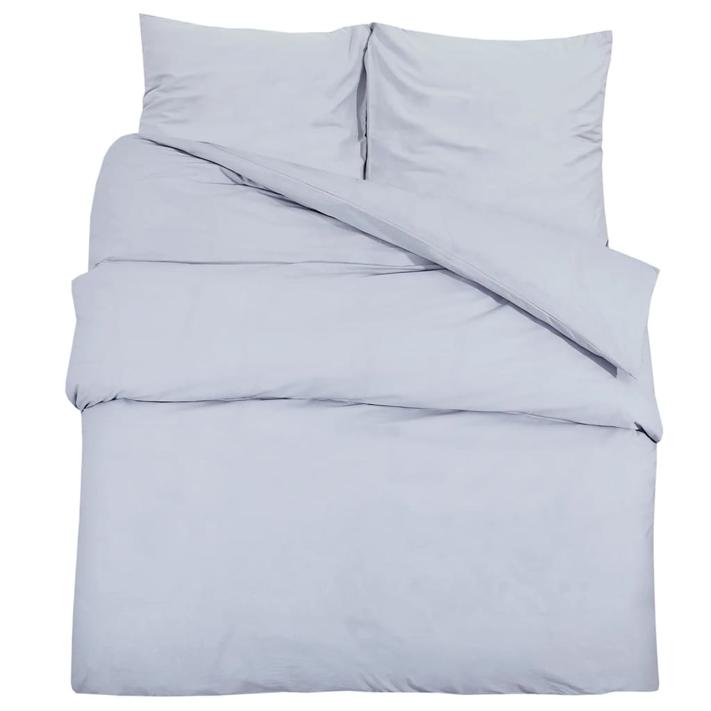 Bettwäsche-Set Grau 240x220 cm Baumwolle