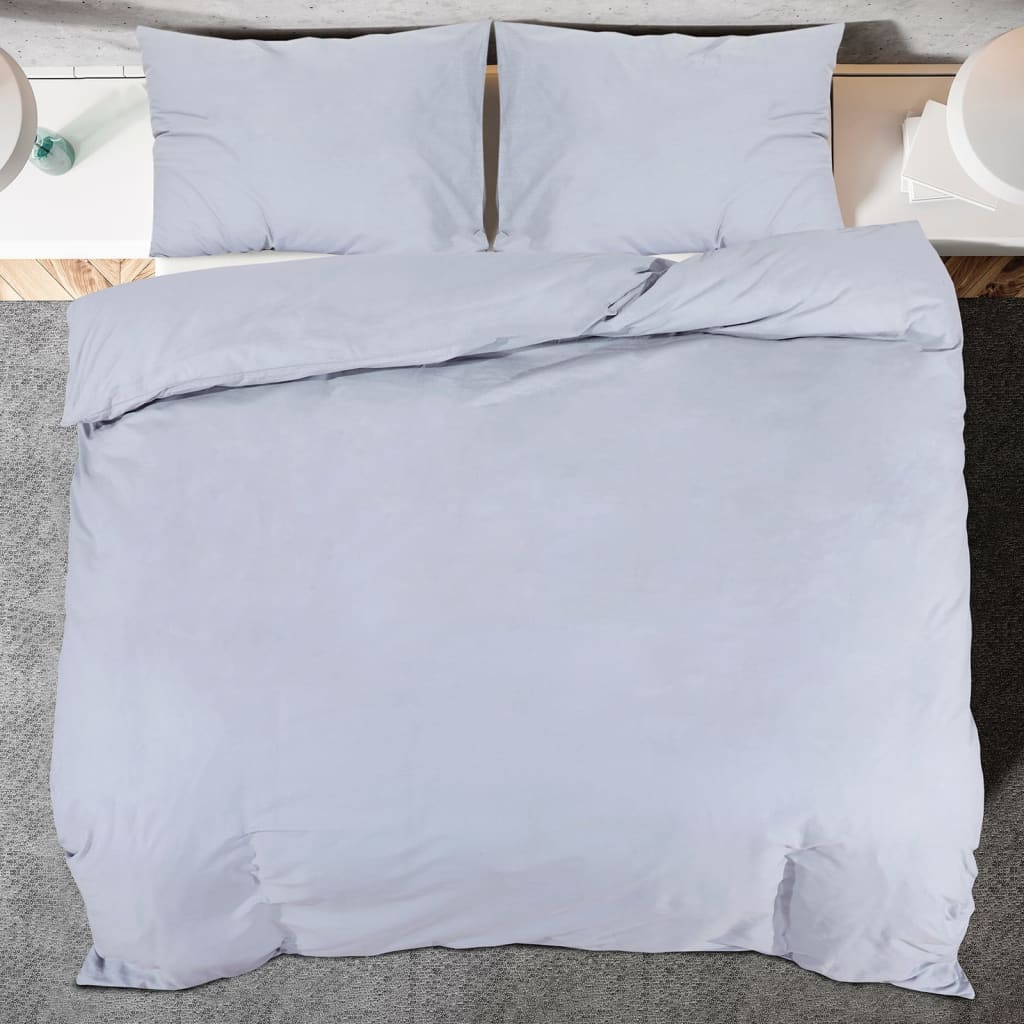 Bettwäsche-Set Grau 240x220 cm Baumwolle