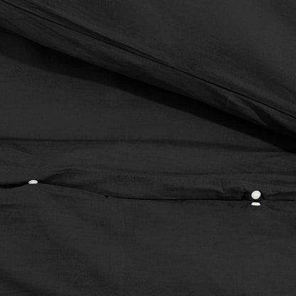 Bettwäsche-Set Schwarz 240x220 cm Baumwolle