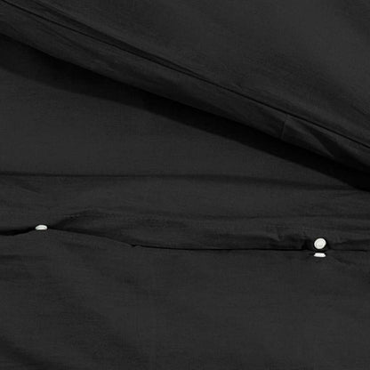Bettwäsche-Set Schwarz 260x240 cm Baumwolle