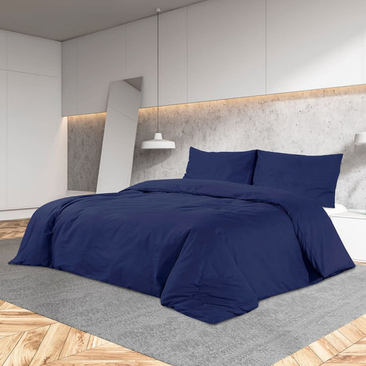 Parure de lit bleu marine 240x220 cm coton