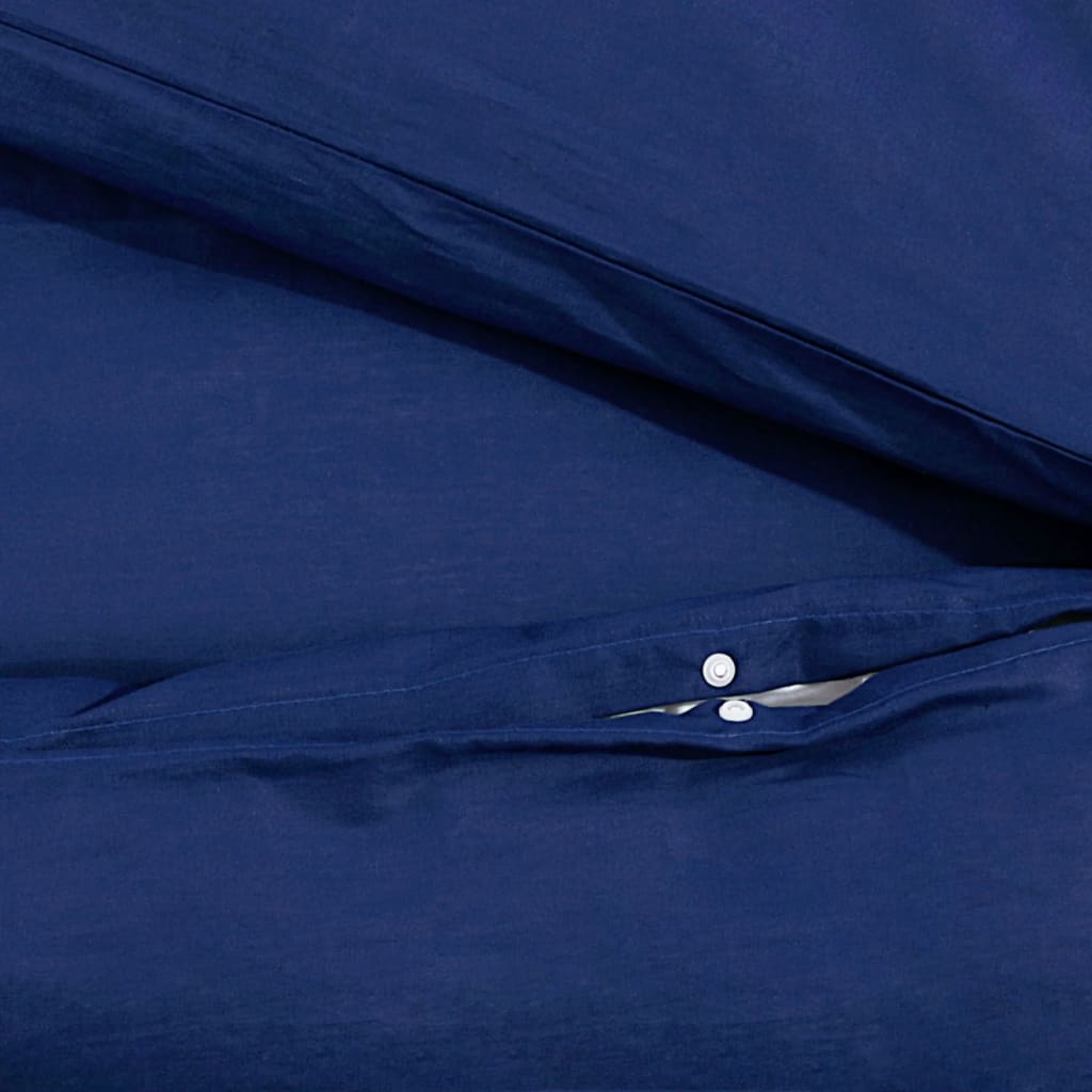 Parure de lit bleu marine 260x240 cm coton