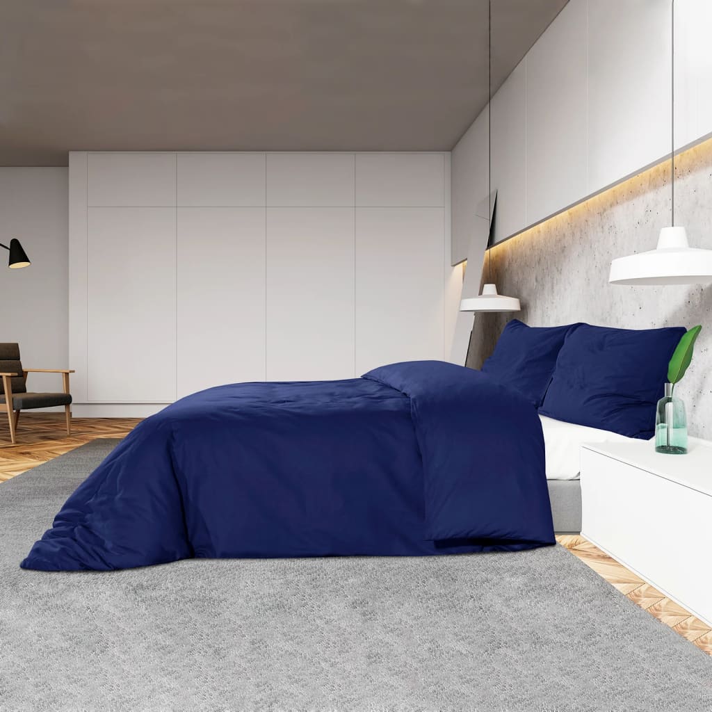 Parure de lit bleu marine 155x220 cm coton