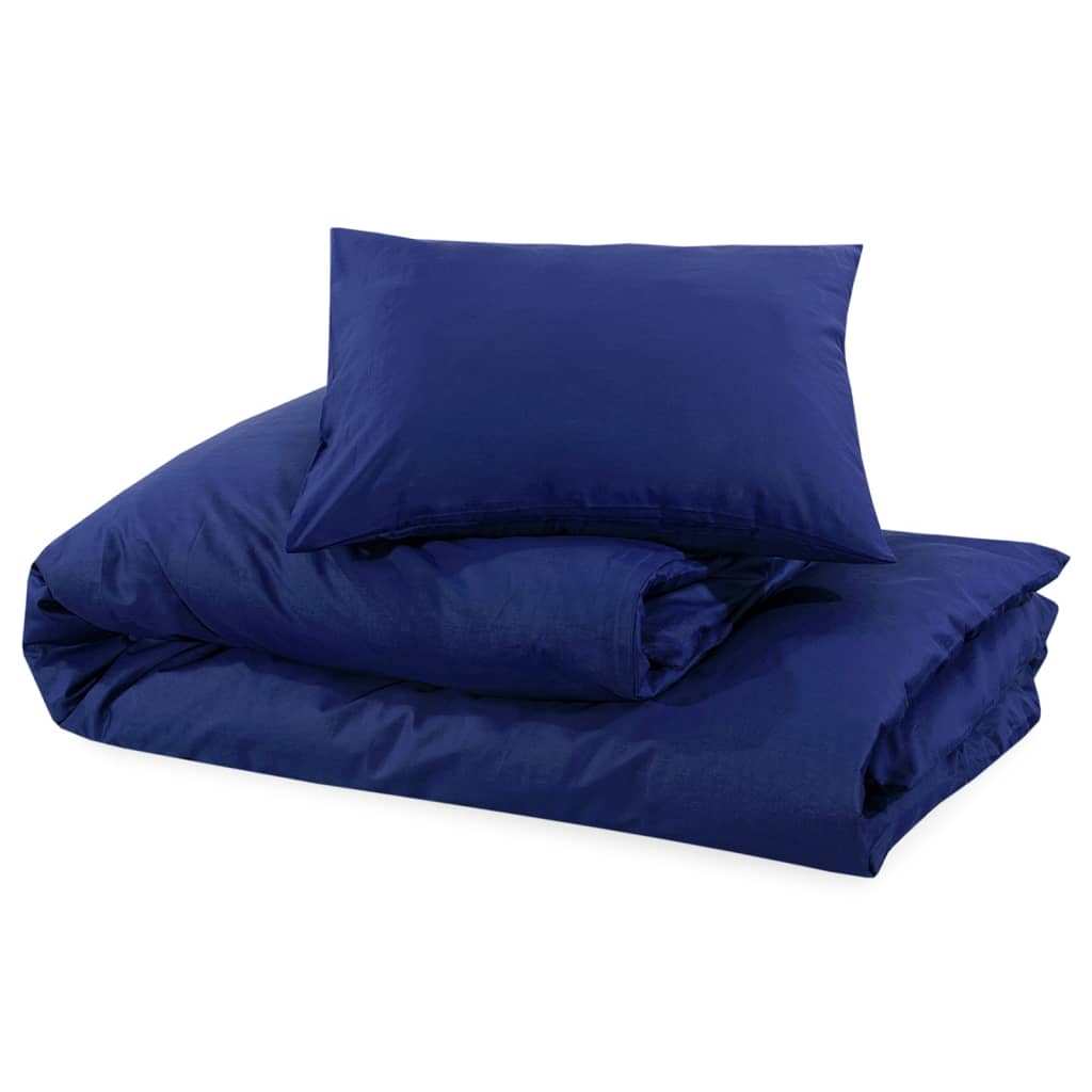 Parure de lit bleu marine 155x220 cm coton