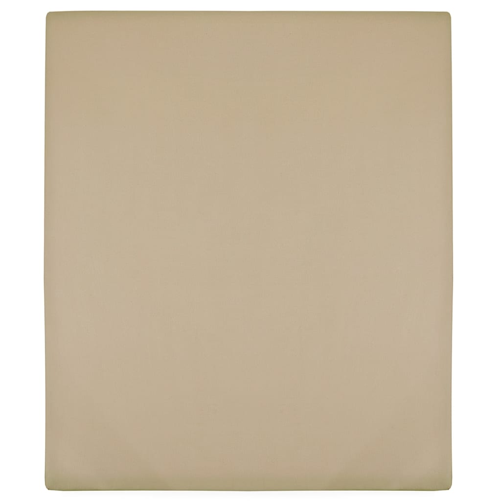 Spannbettlaken Jersey Taupe 90x200 cm Baumwolle