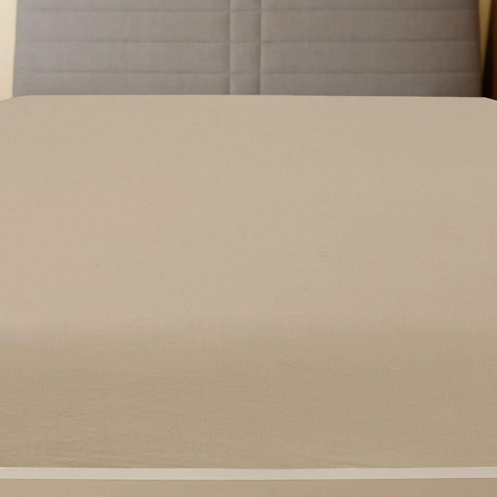 Spannbettlaken Jersey Taupe 90x200 cm Baumwolle